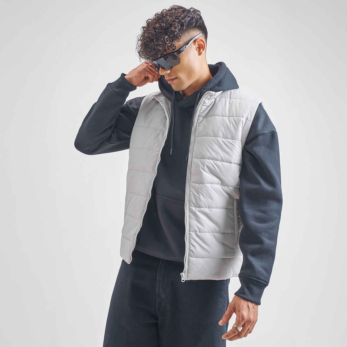 Highlander Men's Puffer Jacket | Light Grey - 2XL