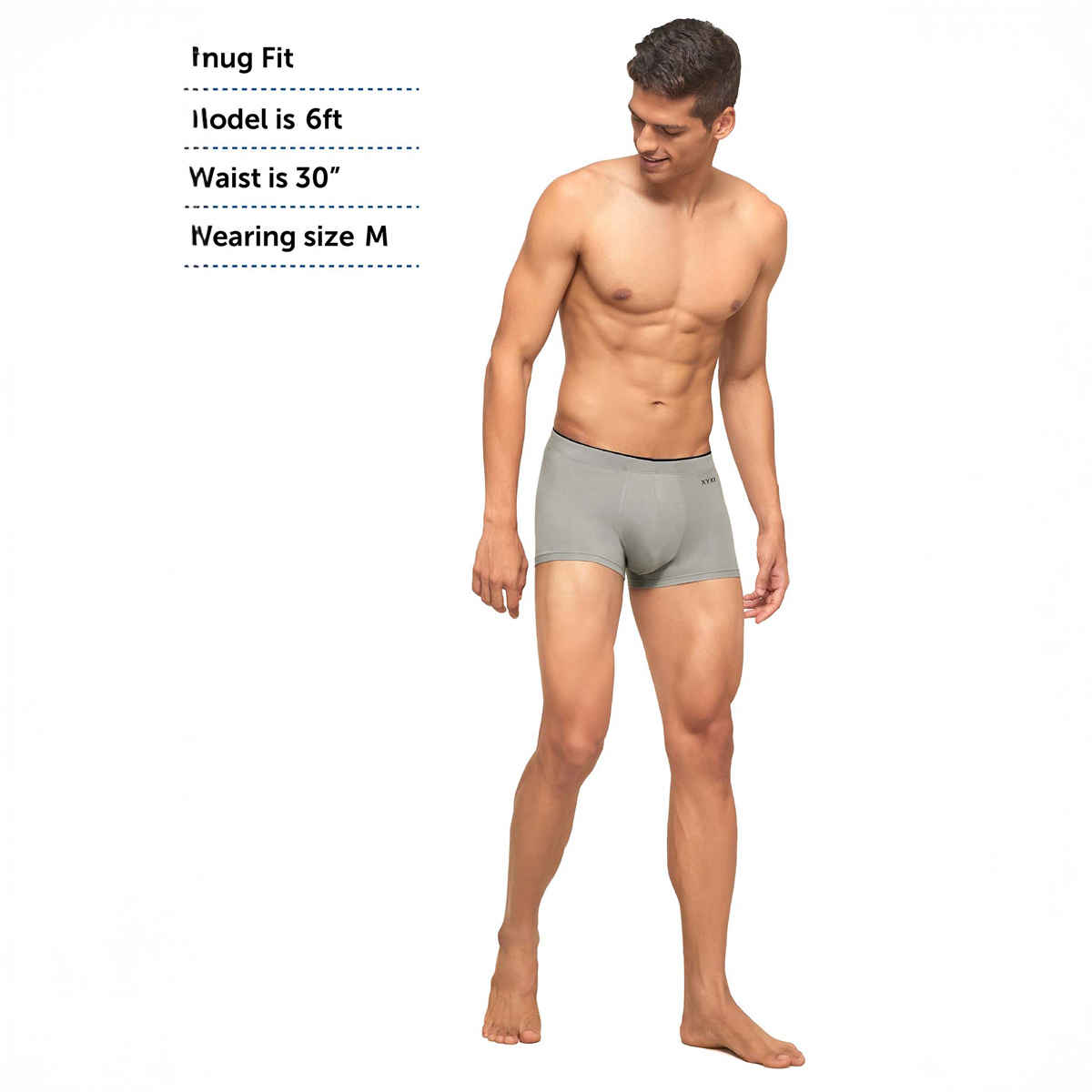 XYXX Men's Uno Modal Solid Trunks Pack of 2, Coral Grey & Heather Grey | L