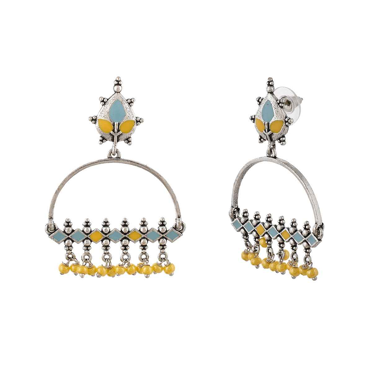 Voylla Bagh E Fiza Yellow Beads Earrings