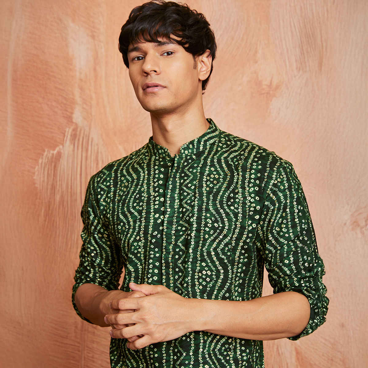 Vastramay Men's Rayon Kurta | Green - L