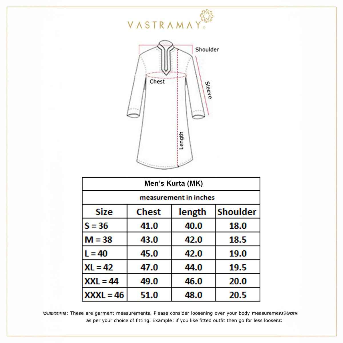 Vastramay Men's Cotton Blend Kurta for Eid | Rust - XL