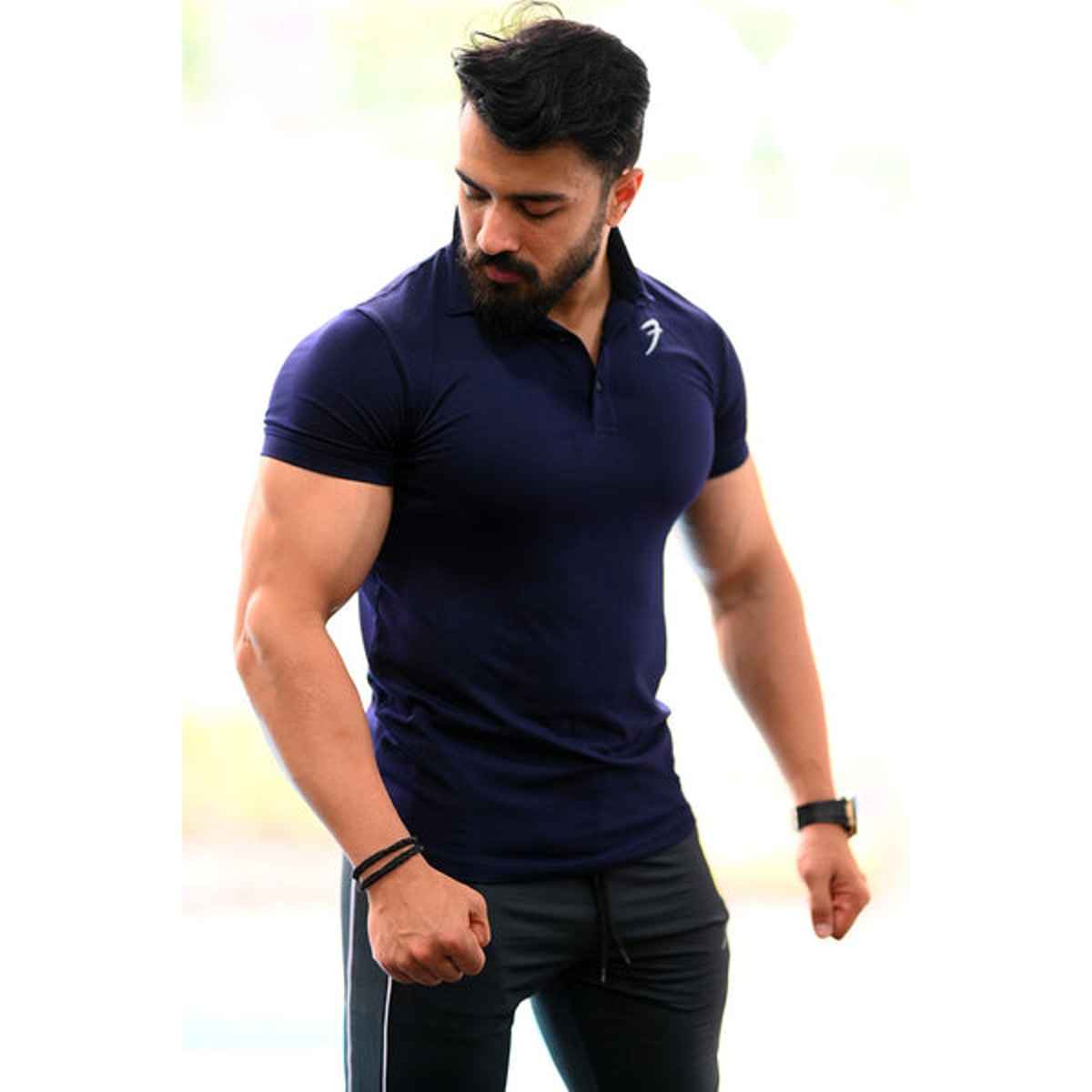 Fuaark Men's Polo GYM T-shirt | Navy - S