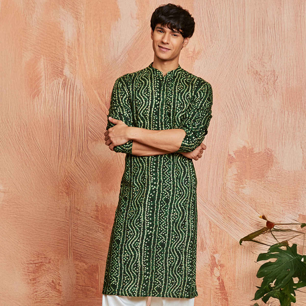 Vastramay Men's Rayon Kurta | Green - S