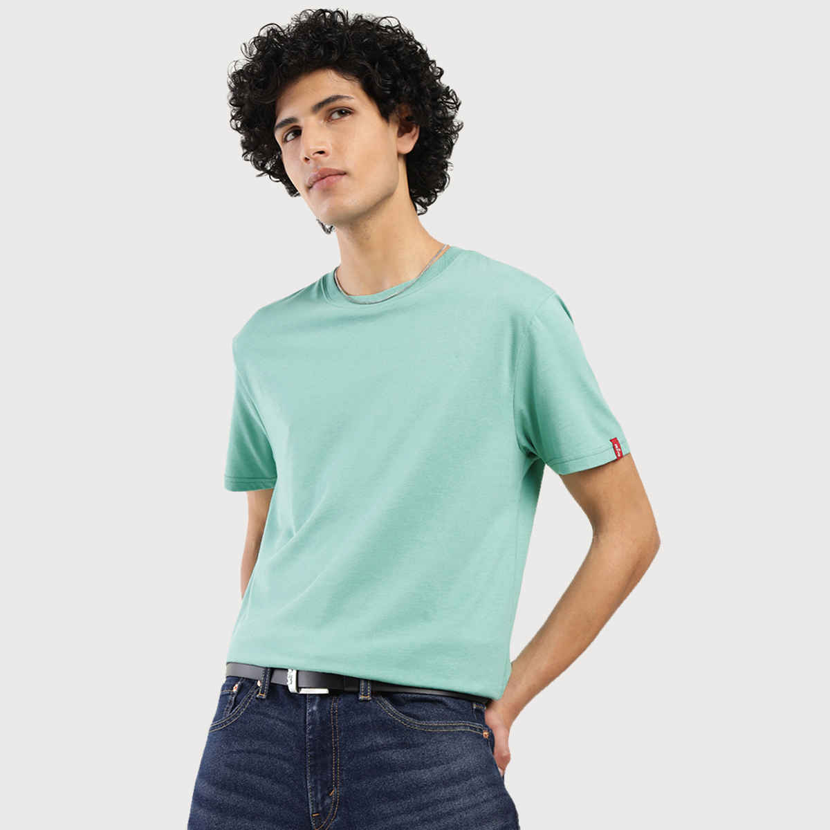 Levi's Men's Poly Cotton Round Neck T-shirt | Light Green - M