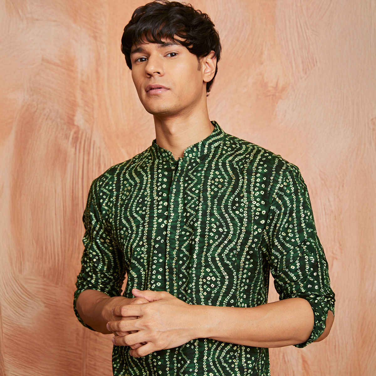 Vastramay Men's Rayon Kurta | Green - M