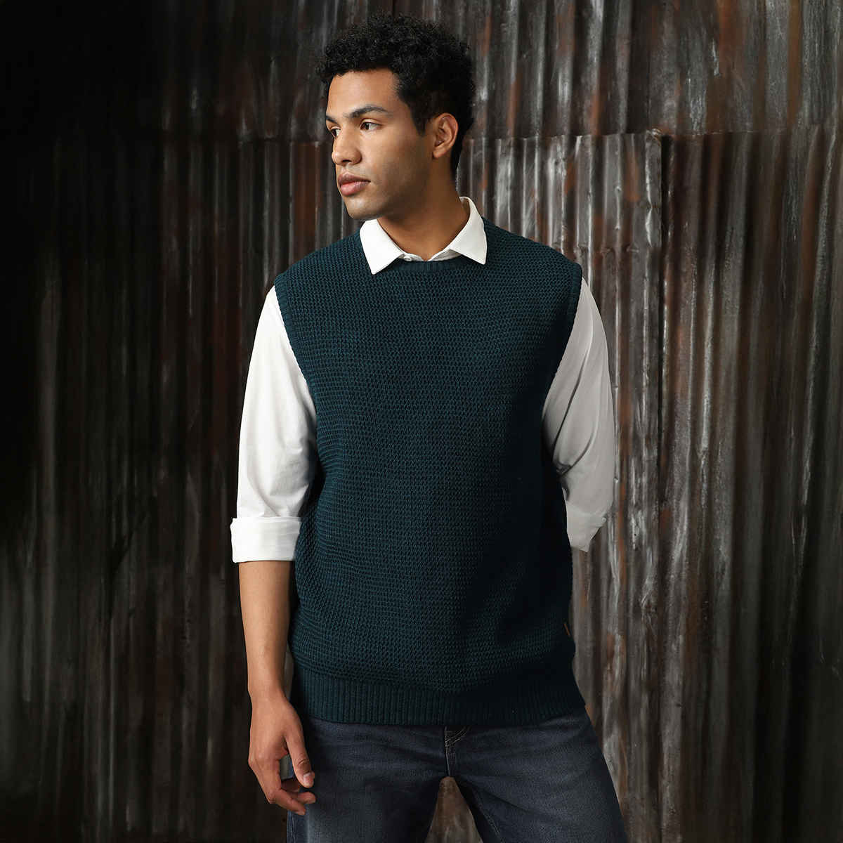 High Star Men's Sleeveless Round Neck Pullover Vest | Blue - XL