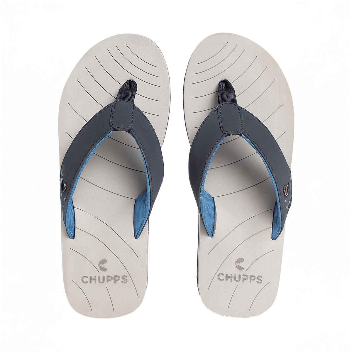 Chupps Men's X-Flex Grey & Blue Flip Flops - UK10