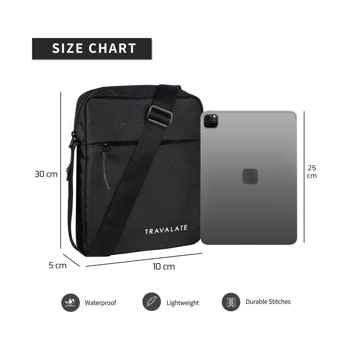 TRAVALATE Trendy Crossbody Sling Bag | Black