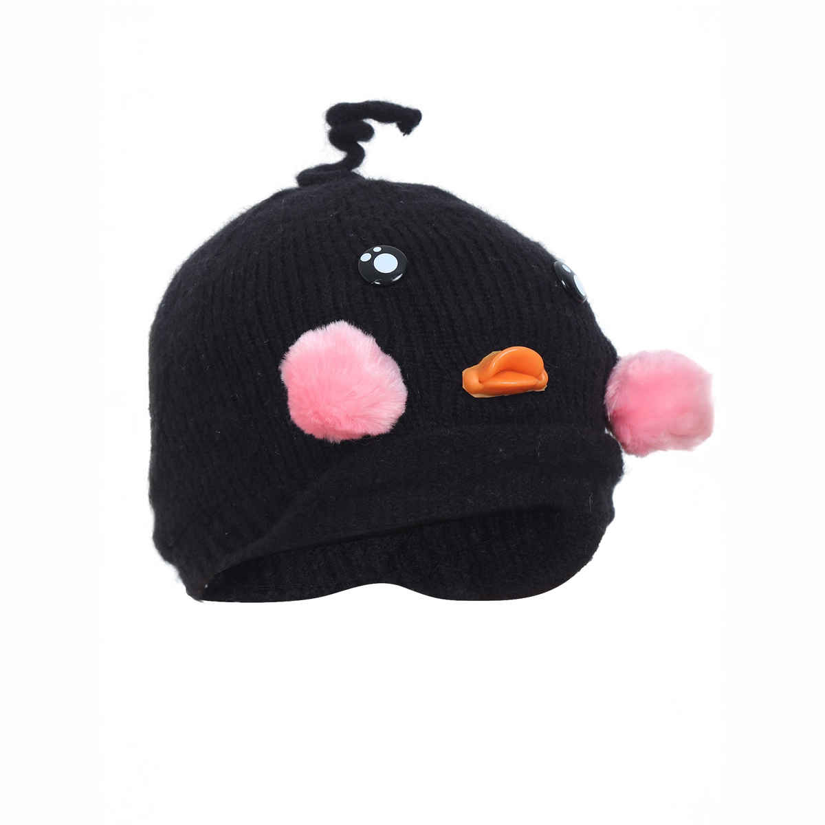 Fabseasons Unisex Wool Winter Cap | Black | 2 - 5 years