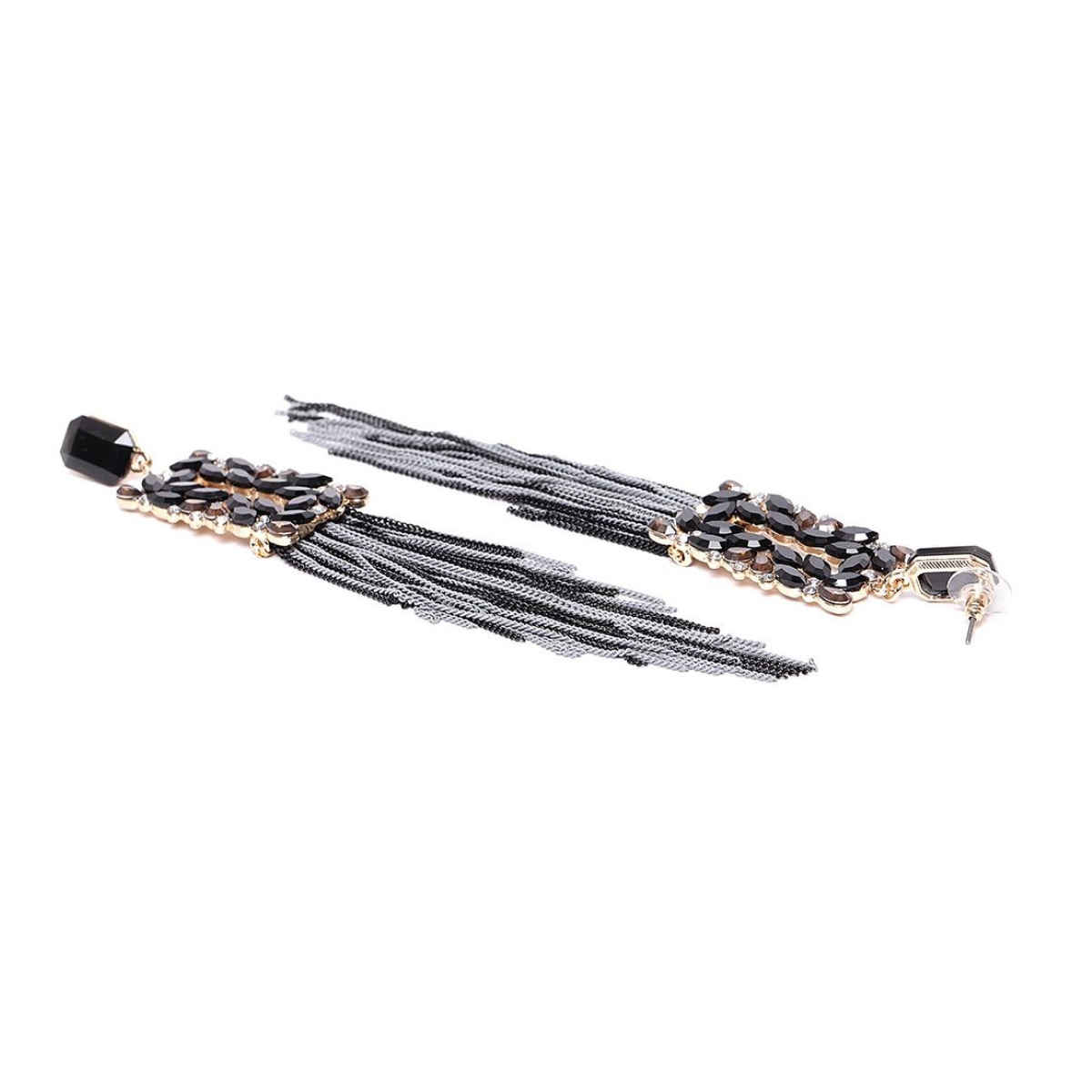 YouBella Jewellery Earings Crystal Tassel Handmade Earrings for Girls and Women