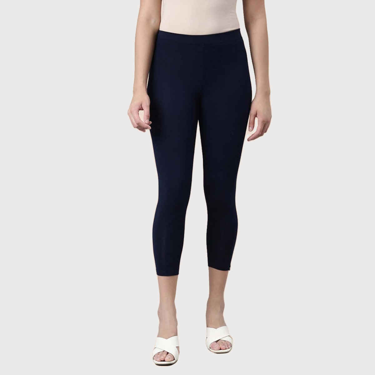 Twin Birds Women's High Ankle Legging | Navy Ribbon - M