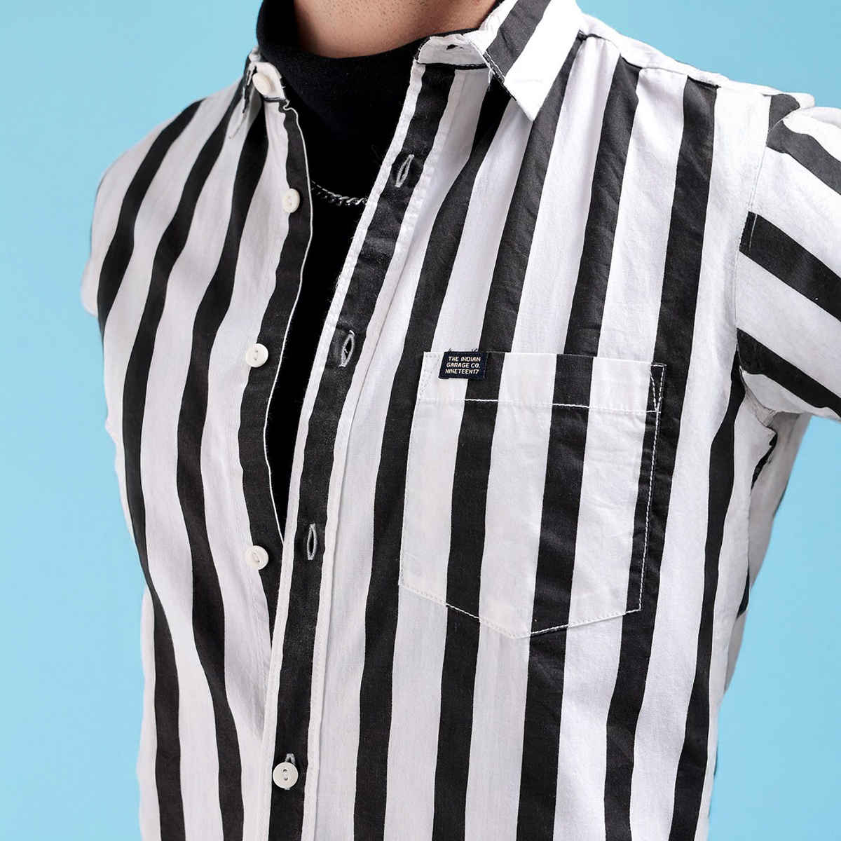 The Indian Garage Co Adult Men's Slim Fit Shirt | Navy - XL