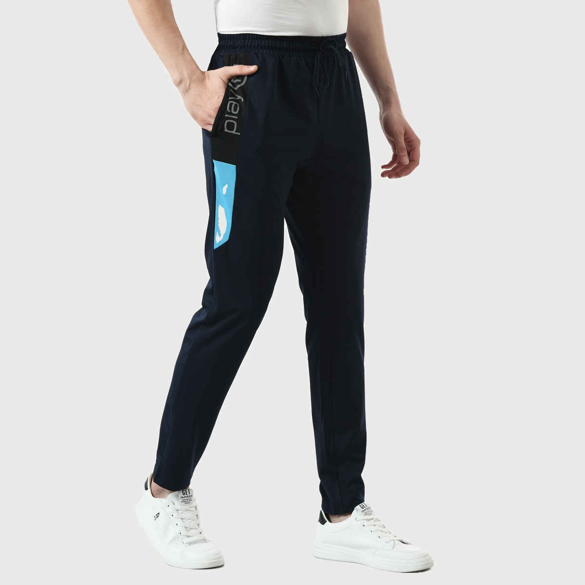 PlayR Men's Running Accu-Run Lower 92% Polyester 8% Spandex | Blue Melange - L