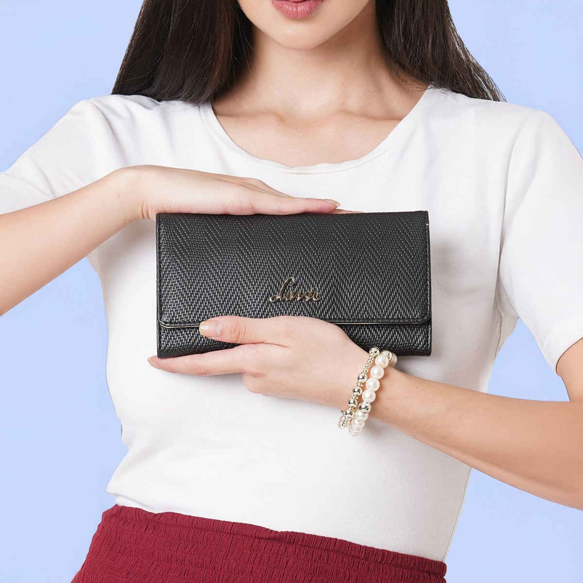 Lavie Women's Large 3 Fold Wallet | Black