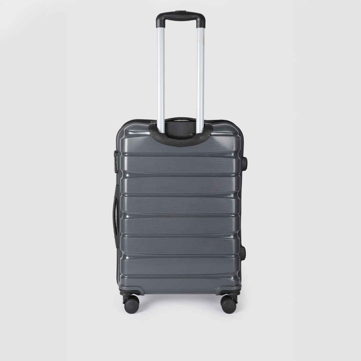 Teakwood Leather 360 Degree Rotation Hard Trolley Bag | Grey - Medium