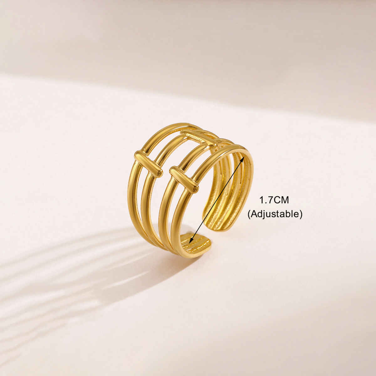 Label She Gold Plated Anti Tarnish Stainless Steel Adjustable Ring | LS-RNG-72162