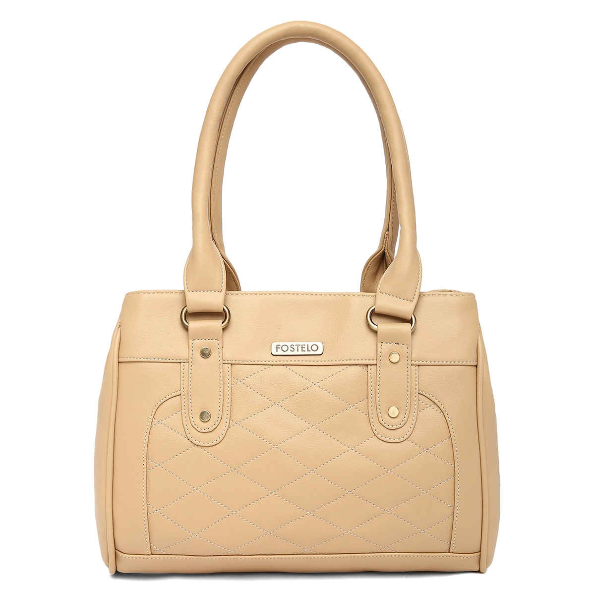 Fostelo Women's Vegan Leather Carina Handbags Shoulder Hobo Bag Ladies Purse | Cream | Large