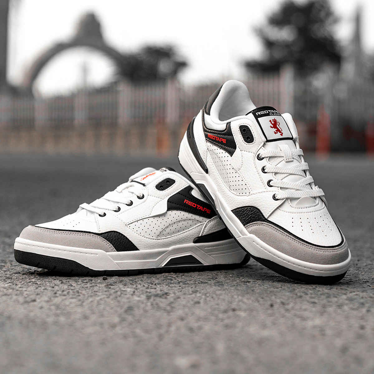 Red Tape Men's Sneakers | RSL0212A | White and Black - UK 6