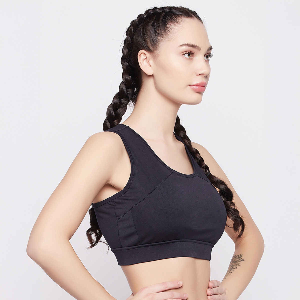 Clovia Medium Impact Padded Racerback Sports Bra | Blue | M