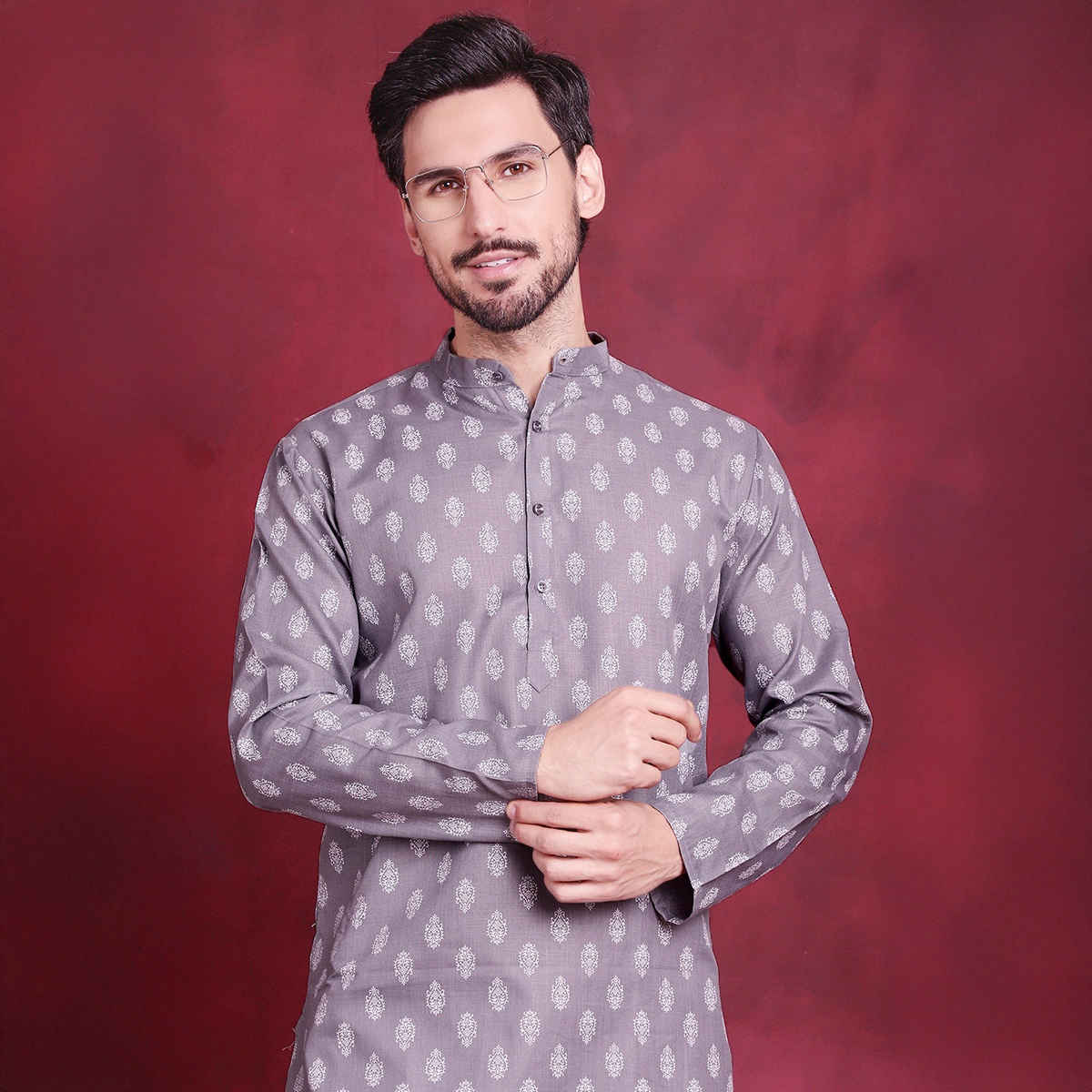 Jompers Men's Kurta | Ko 650 | Dark Grey - L