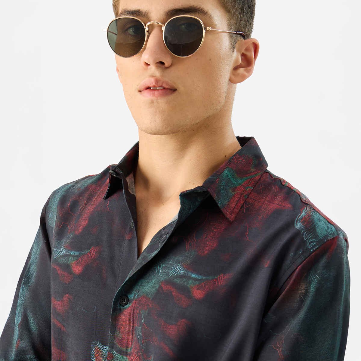 The Souled Store Men's Regular Rebel Moon - Kora Holiday Shirts | Black | S