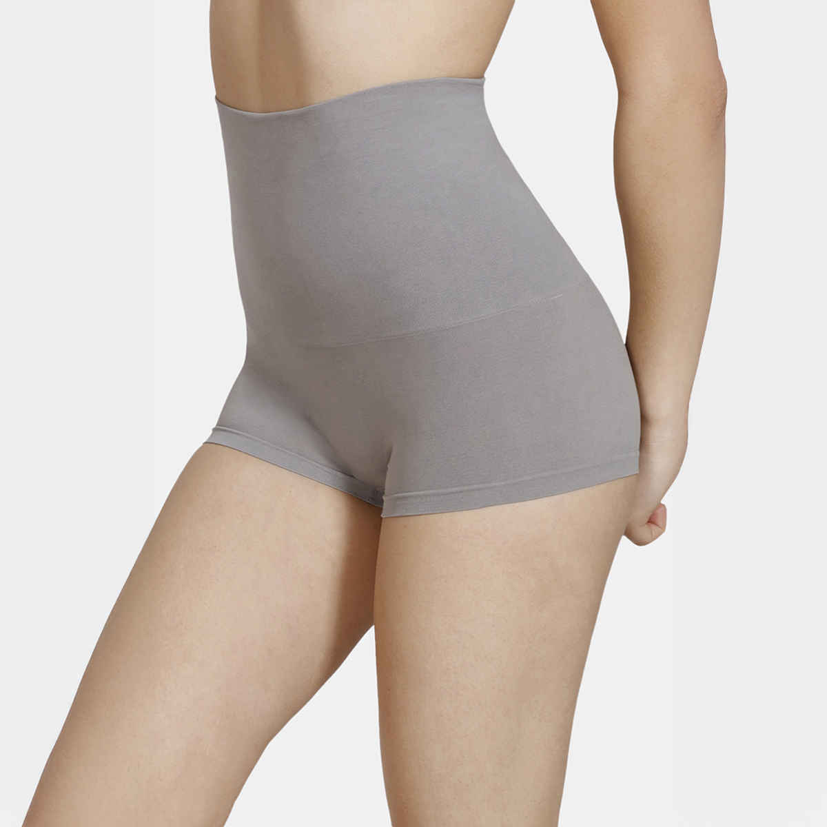 Zivame Women's Tummy Control Midwaist Boyshort | Grey - 2XL