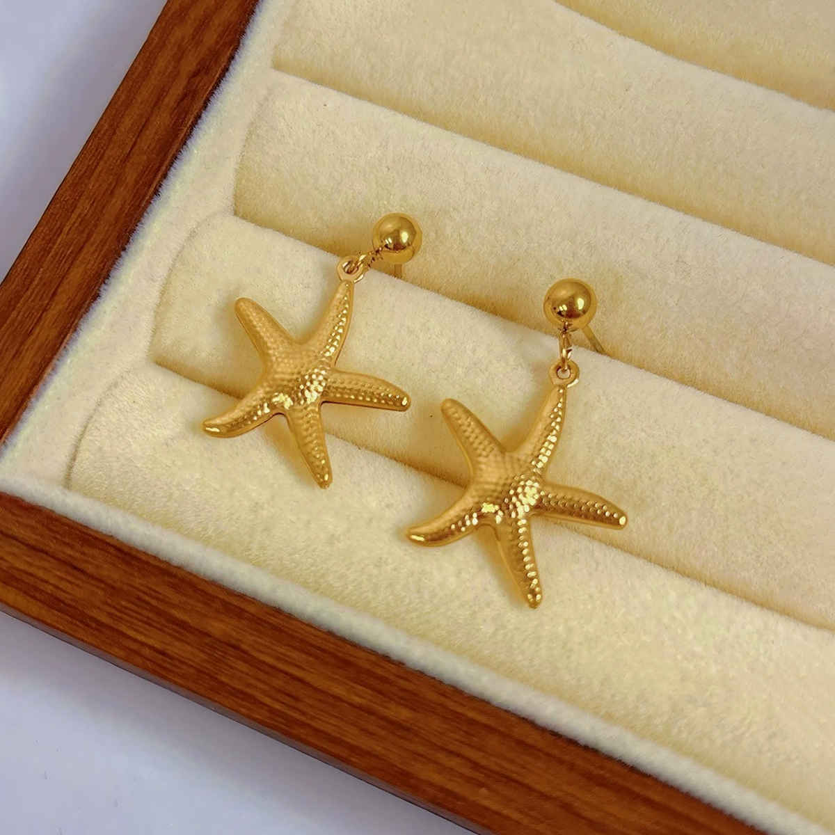 Label She Gold Plated Stainless Steel Star Themed Drop Earrings | LS-ERG-57102