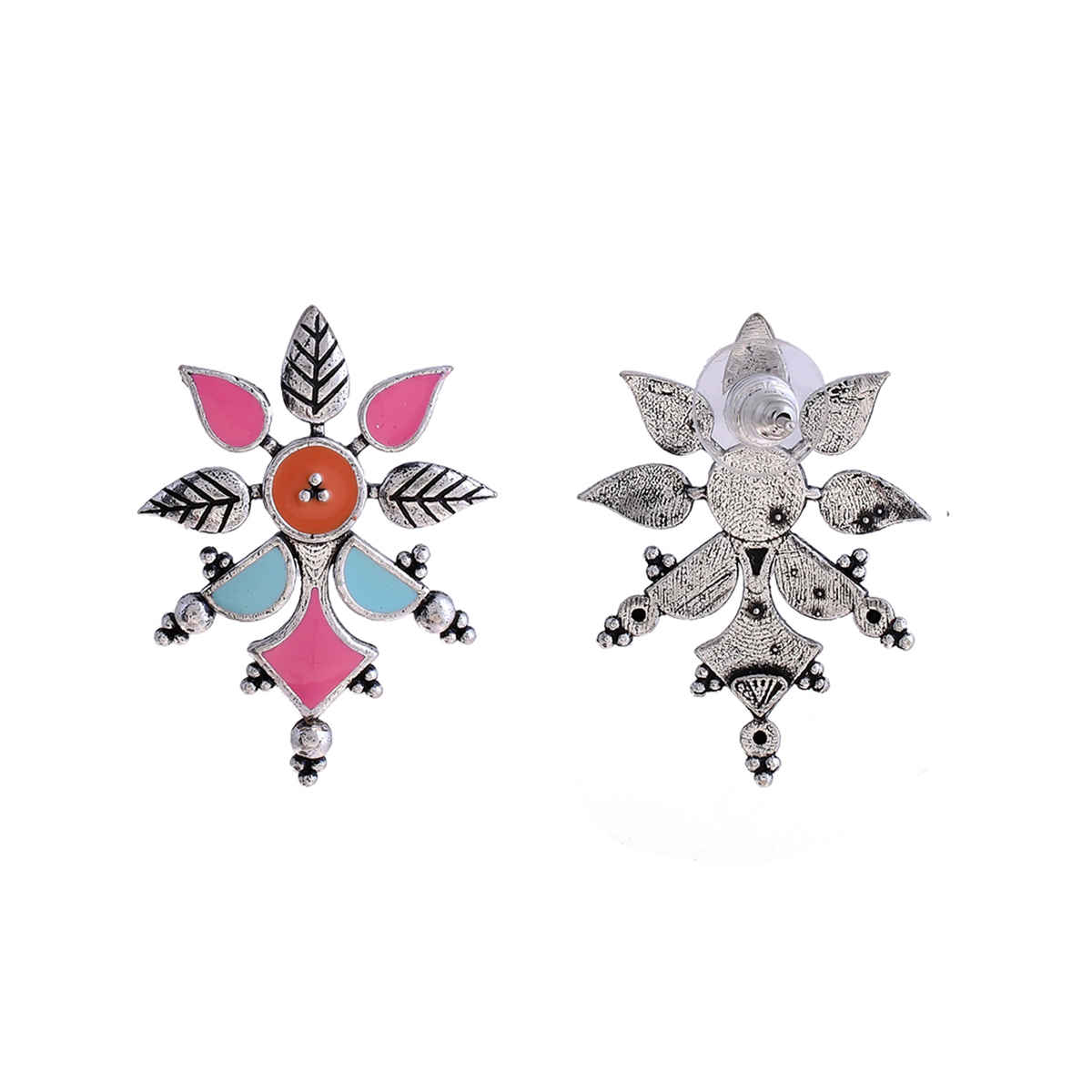 Voylla Bagh E Fiza Floral Pattern Subtle Earrings