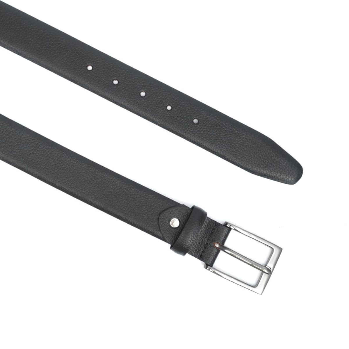 Teakwood Men's Solid Leather Belt | Black - 34 Inches