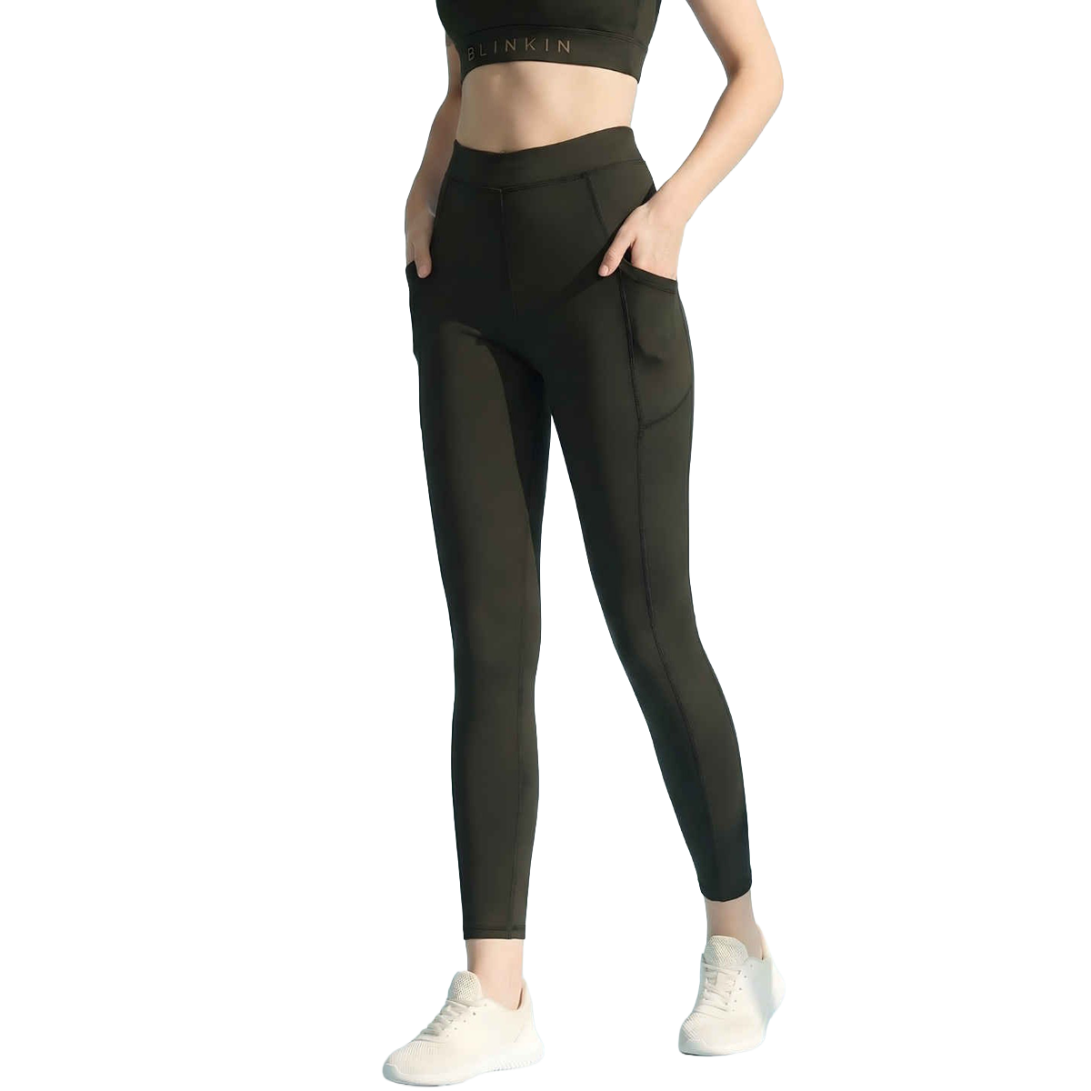 Blinkin Women's Gym Pants & Tights - Black | Workout | With Side Pockets | XXl