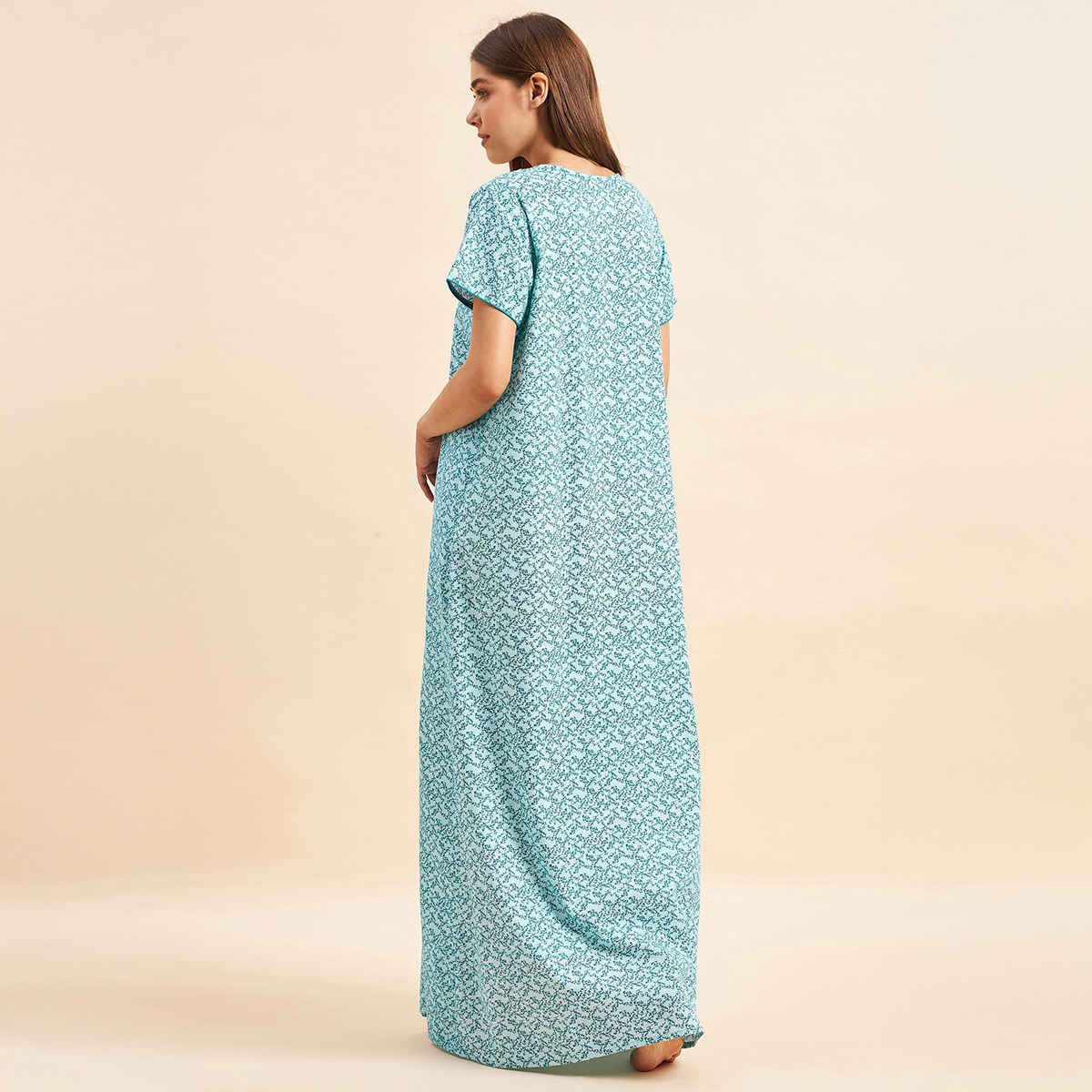 Sweet Dreams Women Half Sleeves Night Gown - L Ocw | 2992 Mint