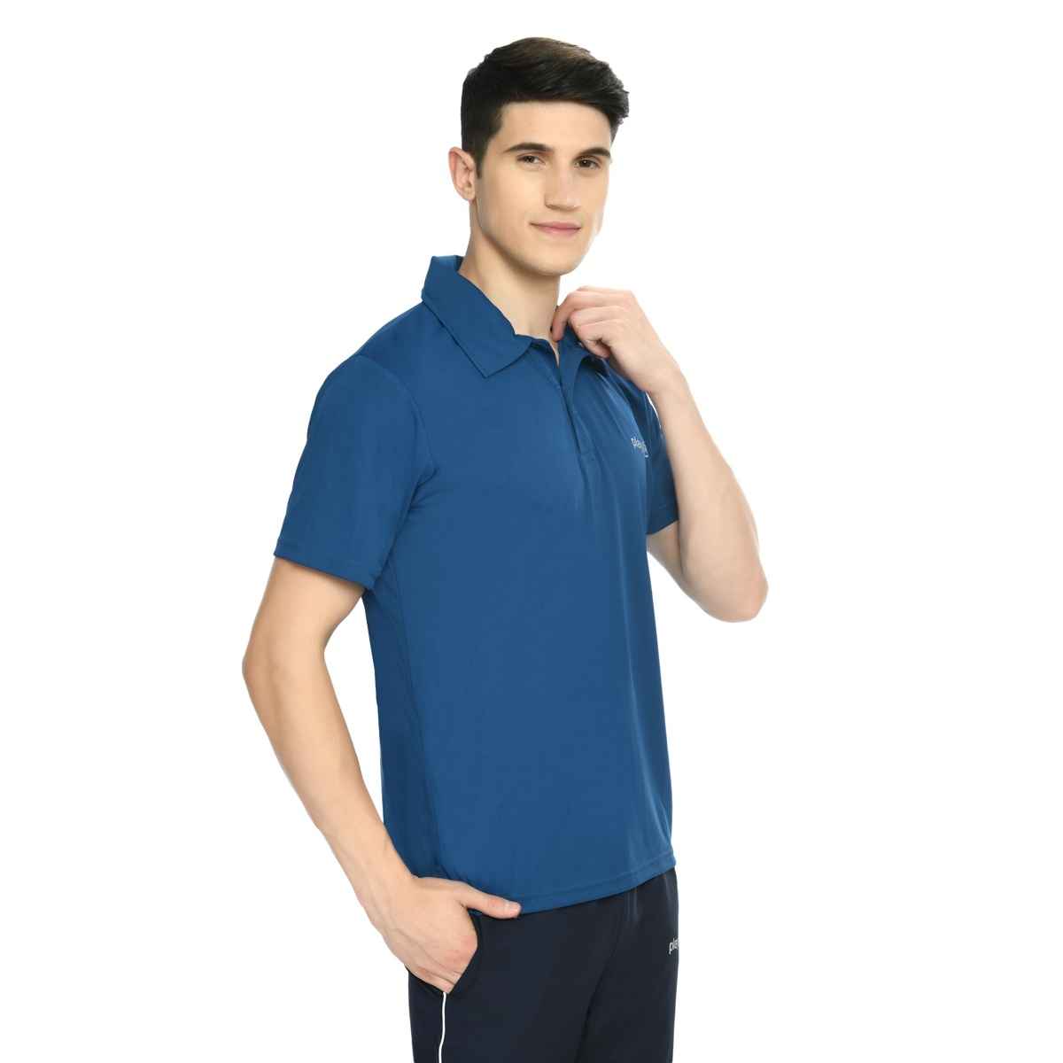 Playr Men's Adult Lifestyle Base Polo 100% Polyester for All Season | Teal | L