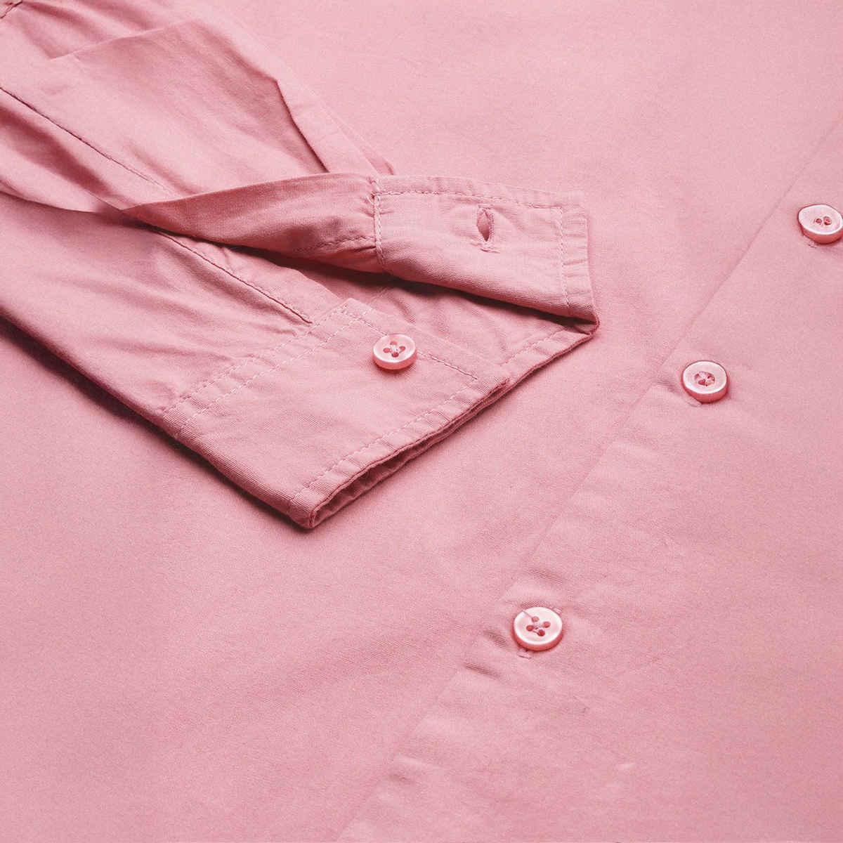 The Indian Garage Co Men's Regular Fit Solid Casual Shirt | Pink - L