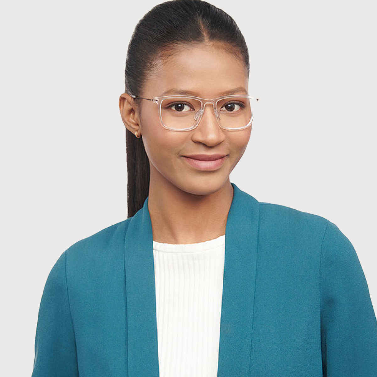 Lenskart Blu Unisex Solid Metal Computer Glasses | Clear and Gold - M