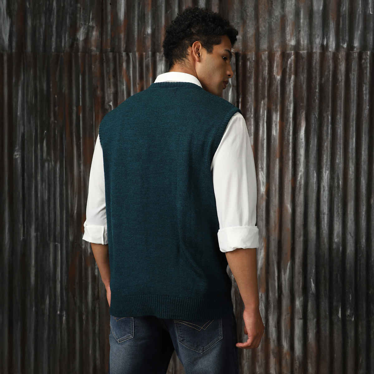 High Star Men's Sleeveless Round Neck Pullover Vest | Blue - XL