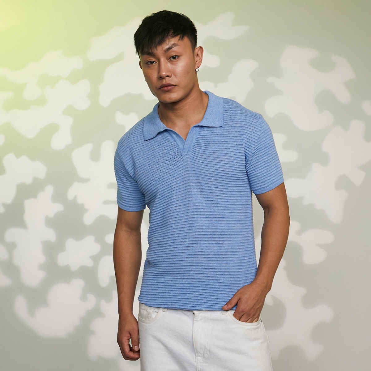 Campus Sutra Men's Horizontal-Textured Polo T-shirt | Red - XL