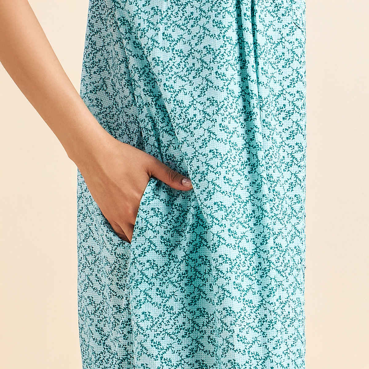 Sweet Dreams Women Half Sleeves Night Gown - M Ocw | 2992 Mint