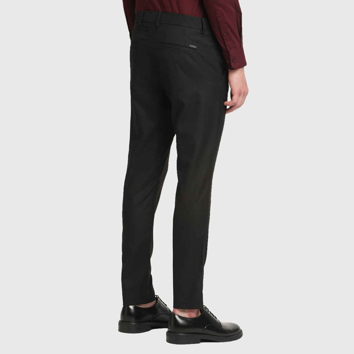 The Bear House Men Slim Fit Solid Formal Trouser - Grifin | Black | 32