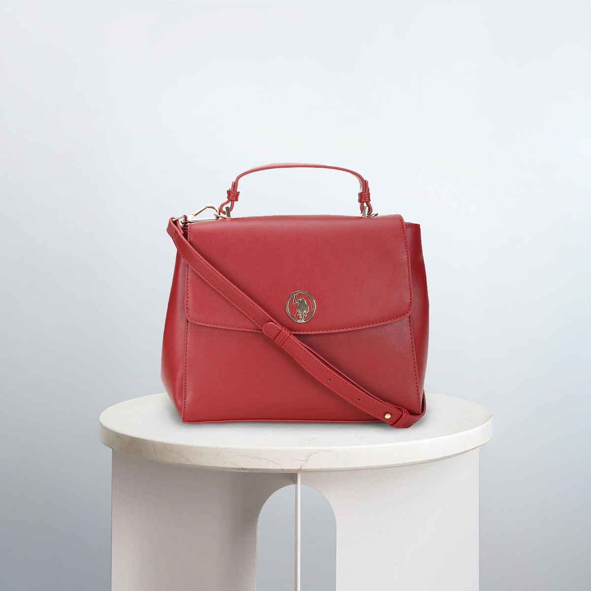 U.S. Polo Assn. Solid Structured Sling Bag | Red