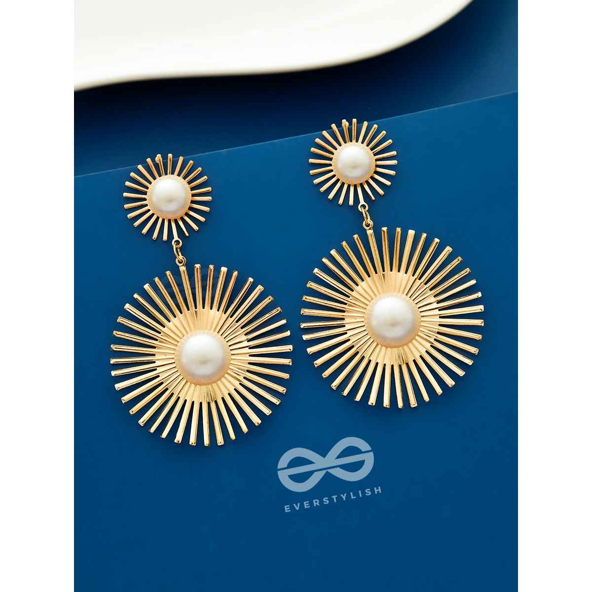 Everstylish Pearls Of Sunshine - Golden Statement Earrings