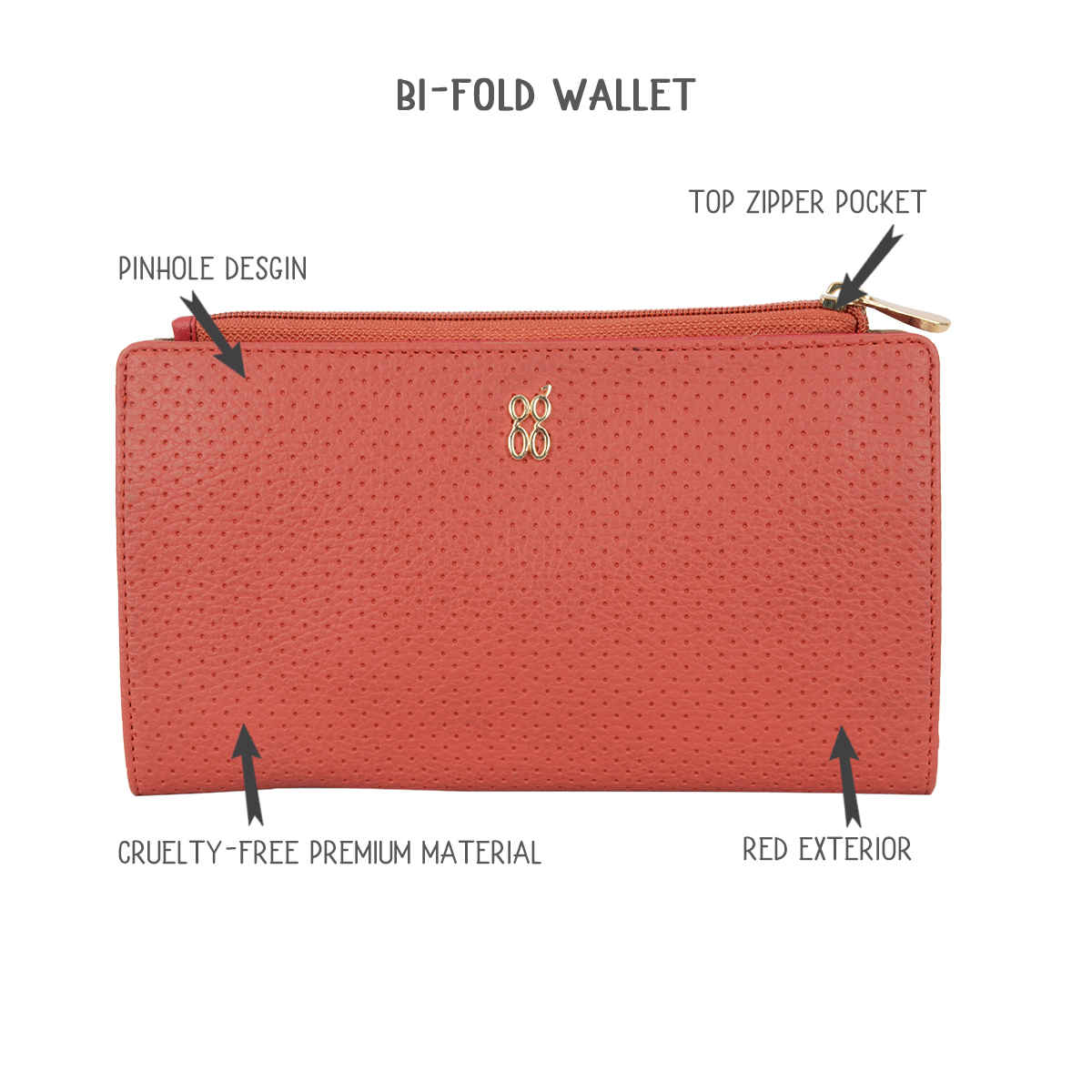 Baggit India Pvt Ltd | Women Large Red Two Fold Wallet