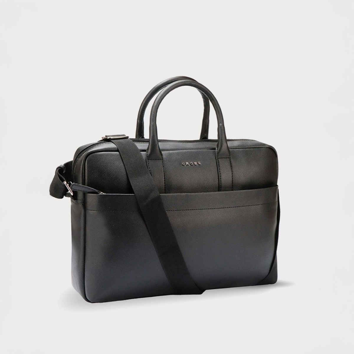 Cross Men's Solid Vegan Leather 23 L Laptop Briefcase Bag | Black