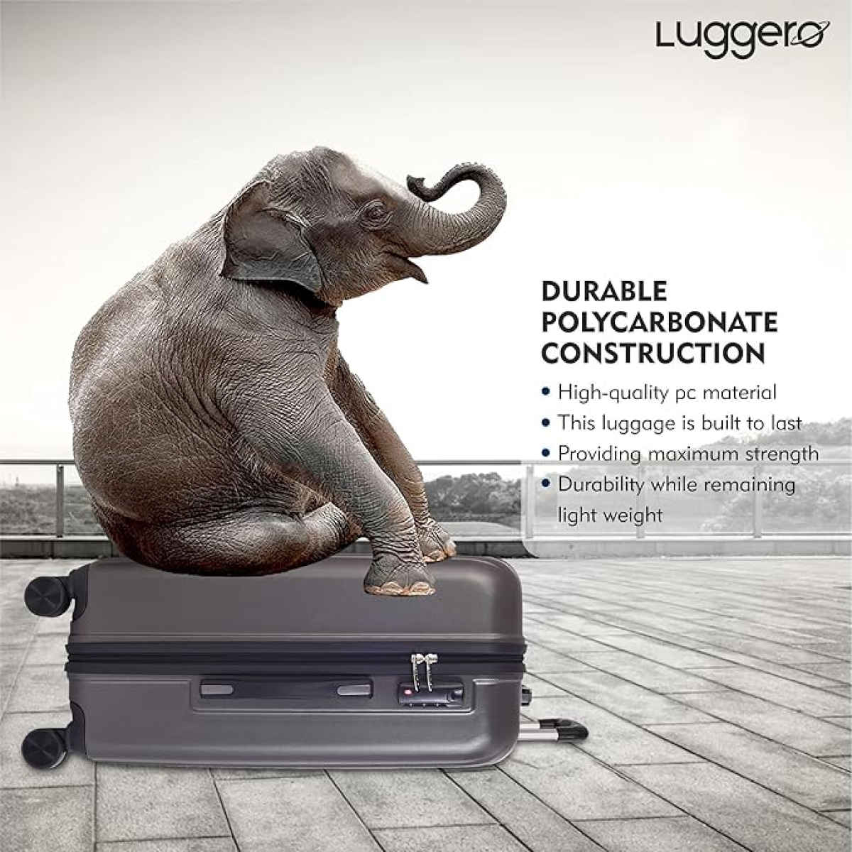 Luggero Classic Trolley Bag | Dark Grey - M