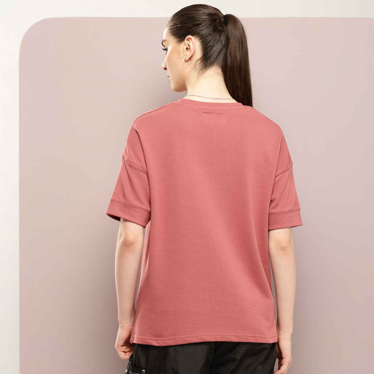 Dillinger Women's Drop Shoulder Oversized T-shirt | Mauve - XL