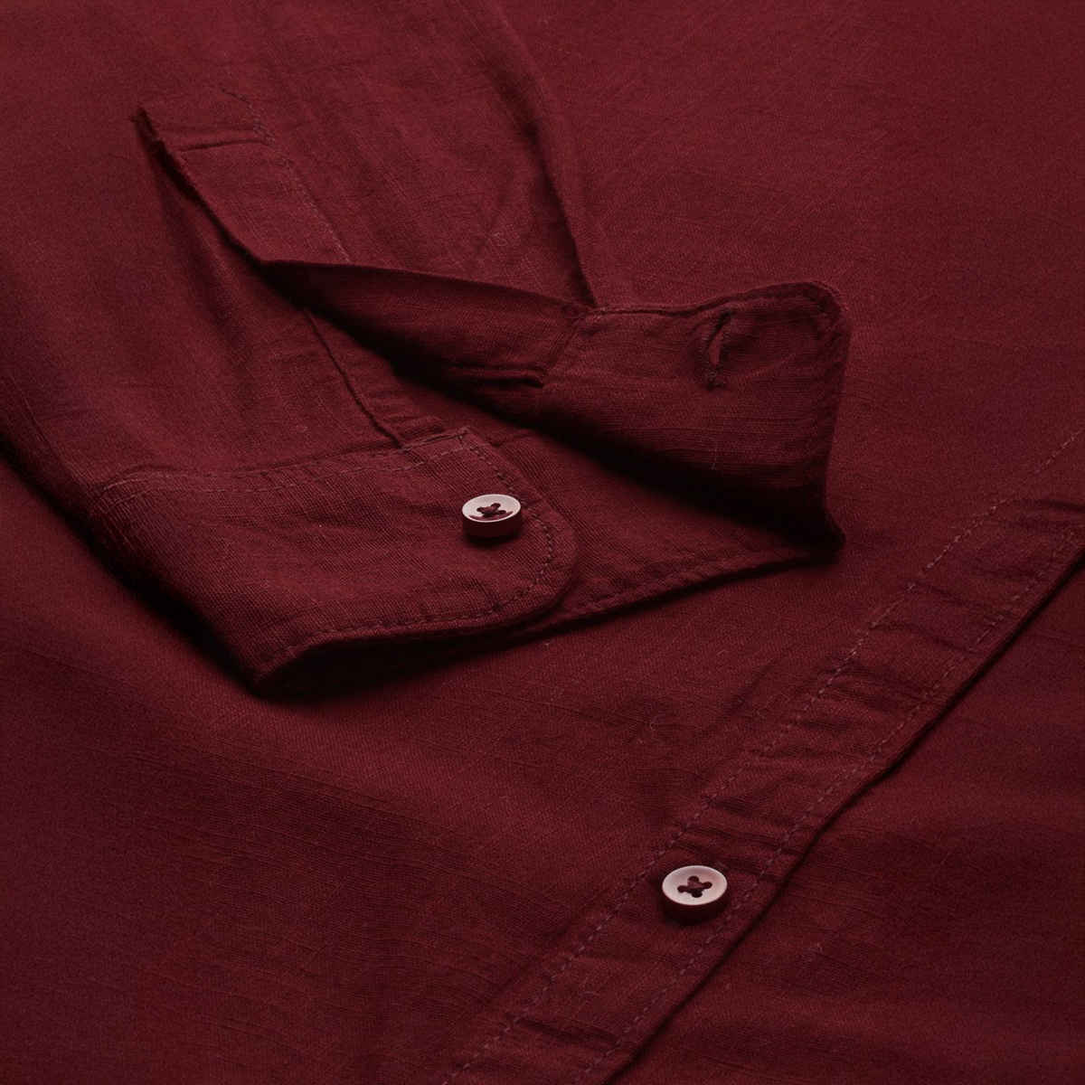 The Indian Garage Co Men's Slim Fit Solid Casual Half Sleeve Shirt | Maroon - M