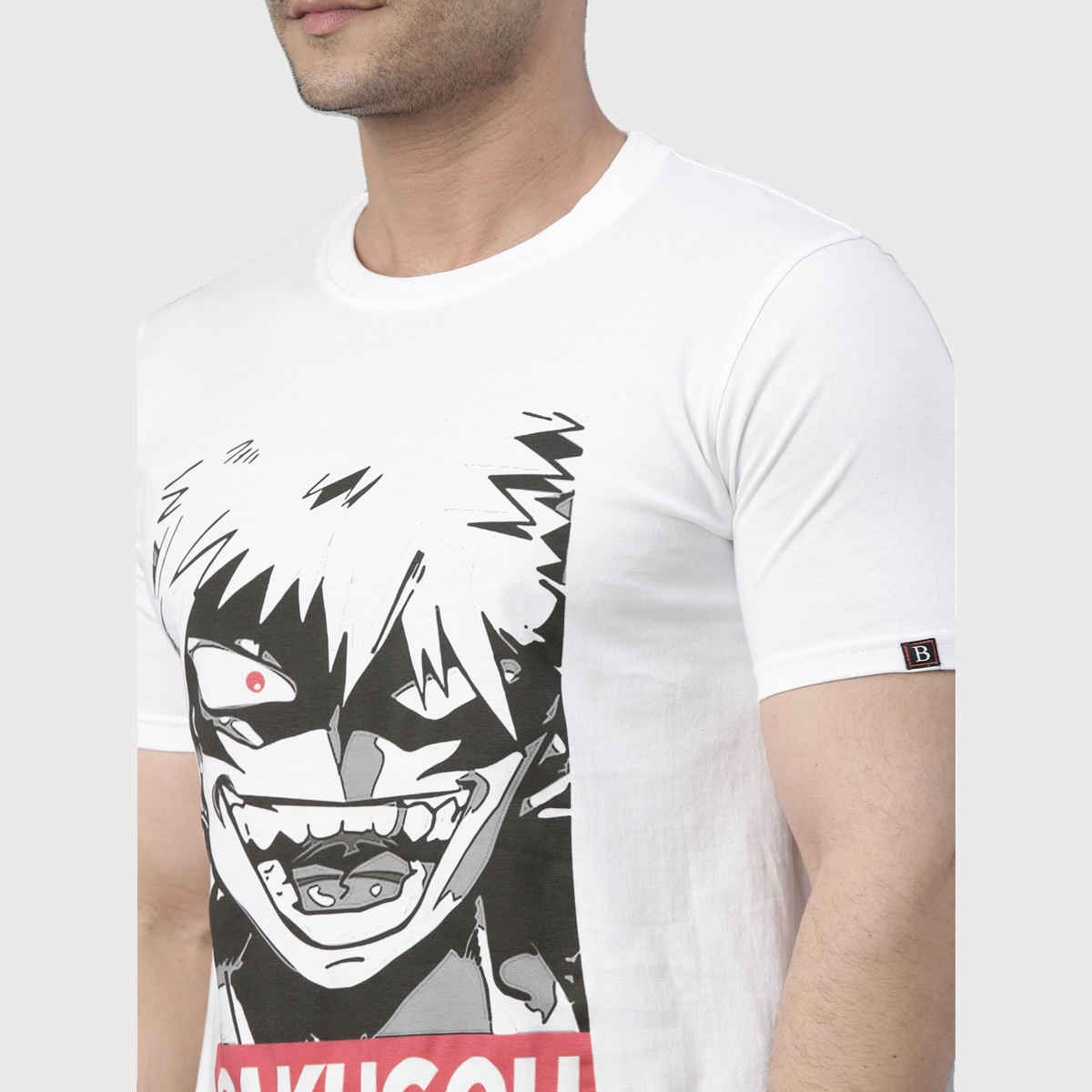 Bushirt Men's Bakugou | Jujutsu Kaisen Anime T-shirt | White - S