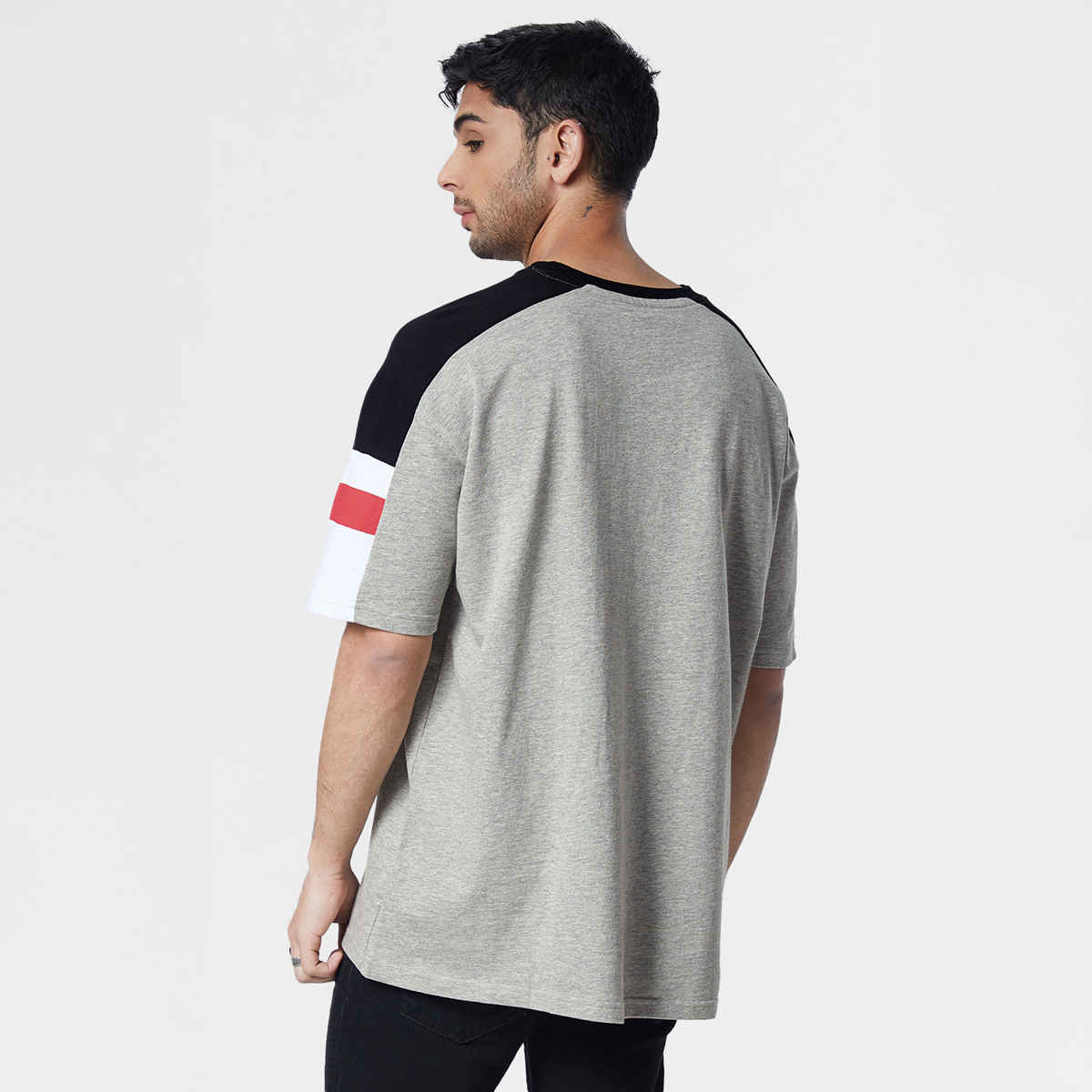 The Souled Store Men's Superman Logo (3D) Oversized T-shirt | Grey - M