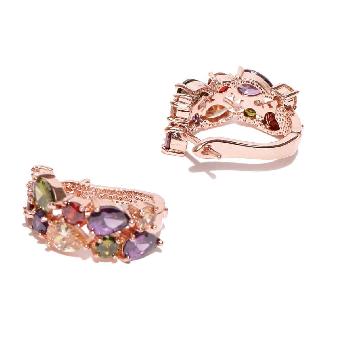 YouBella Valentine Swiss Zircon Rainbow colors Exquisite Earrings for Women & Girls (YBEAR - 31126B)