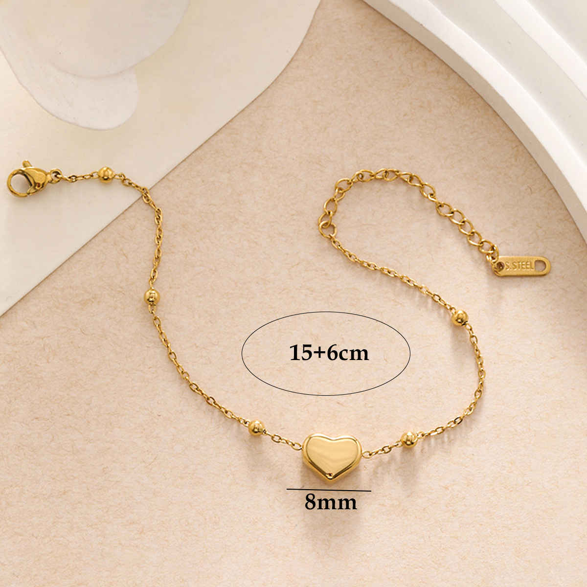 Label She Gold Plated Anti Tarnish Stainless Steel Heart Themed Wraparound Bracelet | LS-BNG-16215