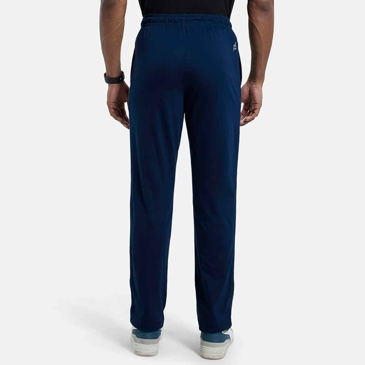 Jockey 9500 Men's Super Combed Cotton Rich Trackpants|Regular Fit|Side Pockets | Navy/Grey Mel-M